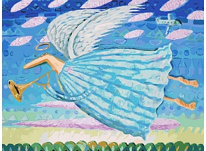 Раскраска по номерам на цветном холсте - Ангел, 30 х 40 см. (Белоснежка, 771-AS-C)